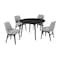 Armen Living Arcadia and Azalea 48" Round Gray and Black Wood 5 Piece Dining Set SETARDI5AZBLGR48 - alternate 1
